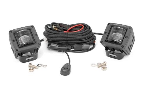 2 Inch Square LED SAE Fog Lights Pair Rough Country