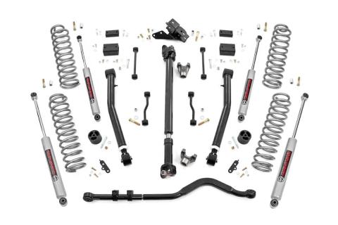 3.5 Inch Lift Kit Adj Lower FR D/S Non-Rubicon Jeep Wrangler Unlimited 4WD (24-26) Rough Country