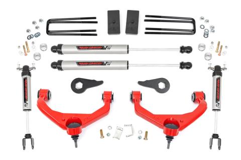 3.5 Inch Lift Kit V2 Red Silverado/Sierra 2500HD/3500HD (11-19) Rough Country