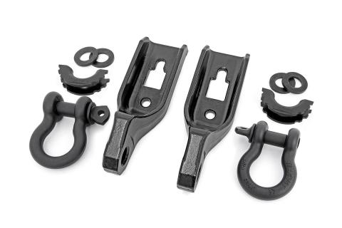 Ford Tow Hook to Shackle Conversion Kit w/D-Ring & Rubber Isolators 09-20 F-150 Rough Country