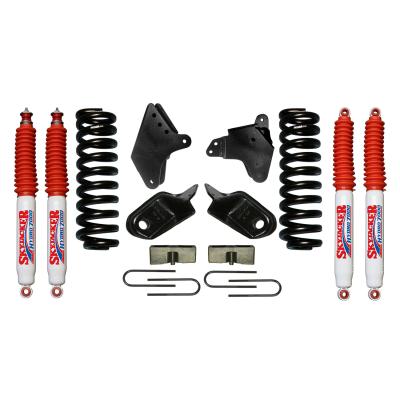 F-150 Suspension Lift Kit 80-96 Ford F-150 w/Shock 4 Inch Lift Incl. Front Coil Springs Brackets Rear U Bolt Kit Rear Blocks Skyjacker