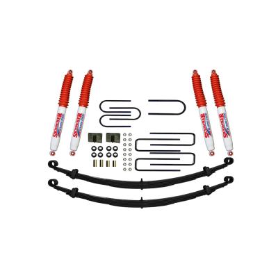 Suspension Lift Kit w/Shock 4 Inch Lift Incl. Front Leaf Springs Front/Rear U Bolt Kits Bushing Kits Rear Block Skyjacker