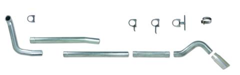 Turbo Back Exhaust System 00-03.5 Ford 7.3L F250/F-350 4 Inch Muffler Replacement Pipe Single Turn Down Rear Exit 409 Stainless Steel