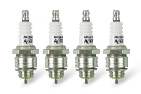 HP Copper Spark Plug Shorty 14MM Thread .375 In Reach Gasket (Flat) Seat 4 Pack ACCEL