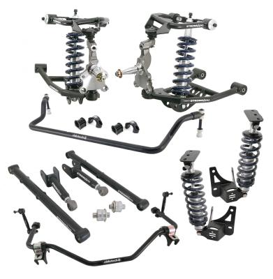 HQ Coil-Over System 1964-1967 Chevelle Cutlass Front And Rear HQ Coil-Overs Front Upper And Lower Strongarms Rear Upper And Lower Strongarms Tall Spindles And Front And Rear Sway Bars Ridetech