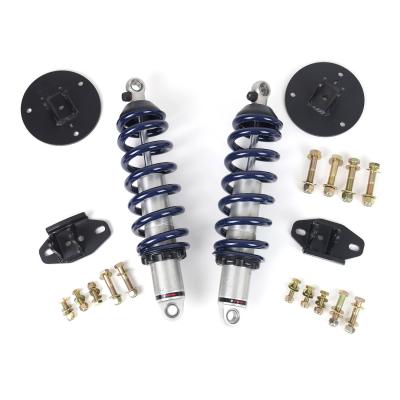 Front HQ Coil-Overs For 2019-2024 Silverado / Sierra 1500 4WD 2 Inch Lowering Pair Of Rebound Adjustable Shock s Springs Spring Mounts And Delrin Spring Washers Ridetech