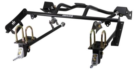 HQ Coil-Over System For 1967-1970 Mustang Front And Rear HQ Coil-Overs Front Upper And Lower Strongarms Bolt-On 4-Link W/ Double Adjustable Bars And Front Sway Bar Ridetech