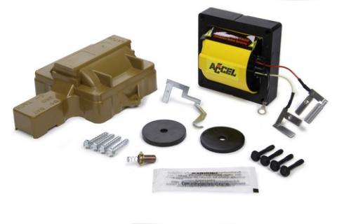 Ignition Coil-Brute Thunder-High Rpm Hei In-Cap 1973-1991 GM Hei Red/Yellow Pri Wire 48,000V Each ACCEL