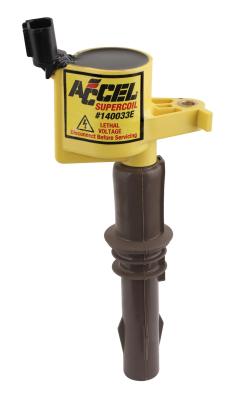 Direct Ignition Coil Kit-Supercoil 2008-2014 Ford 4.6L/5.4L/6.8L 3-Valve Yellow Each Supercoil With Extended Brown Boot ACCEL