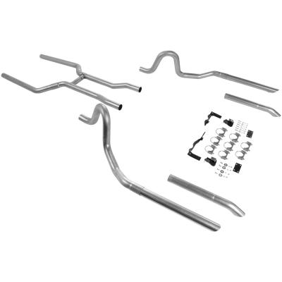 Crossmember-Back Exhaust System Fits 1964-1972 GM A-Body With V8 Engine 2.50 Inch Pipes And Hangers Only Mufflers Sold Separately Flowmaster