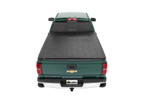 EZ-Roll Soft Tonneau Cover For 2019-2024 Silverado/Sierra 1500/2500 HD/3500 HD 8.0 Foot Black Tailgate Spoiler Not Included Bestop