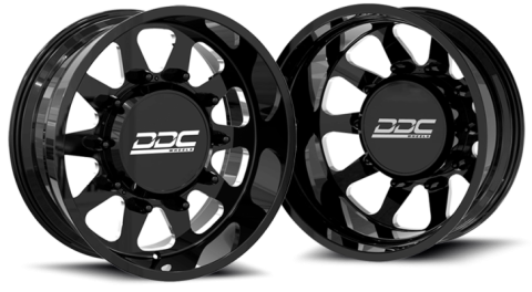 Dually Wheels The Ten Forged 22x8.25 8x200 Black/Mill SS Fronts 05-25 Ford F-350 11-14 Ford F-450 DDC Wheels