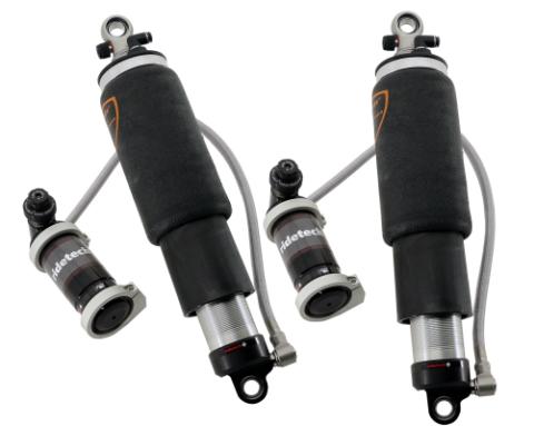 Rear TQ Shockwaves 7000 Series W/ 6.3 Inch Stroke And 2 Inch Stud Pair Of Triple Adjustable Shock waves 4 Inch Rolling Sleeve W/ 1/4 Inch Fittings And Bearing Spacers 1/2 Inch And 5/8 Inch 13.3 Inch X 18.9 Inch W/ A 16 -16.5 Inch Ride Height Ridetech