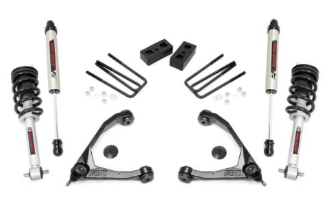 3.5 Inch Suspension Lift Kit Upper Control Arms V2 Shocks &amp; N3 Struts 07-13 Silverado/Sierra 1500 2WD Rough Country