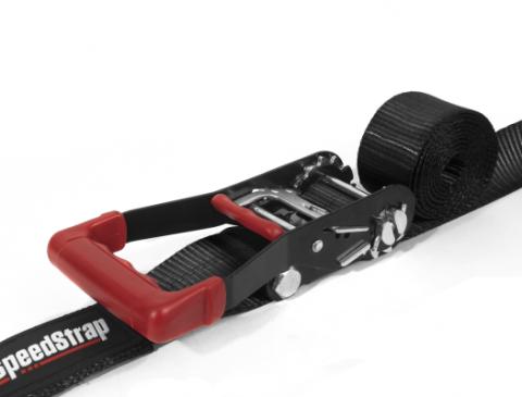 2 Inch x 10' Ratchet Tie Down w/ Twisted Snap Hooks and Axle Strap Combo Black SpeedStrap