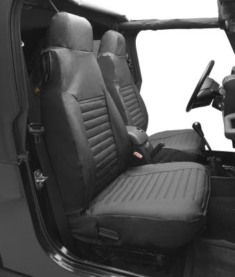 Jeep Wrangler Seat Covers For Jeep 1992-1994 Wrangler YJ Front Premium Vinyl Fabric Black Denim Bestop