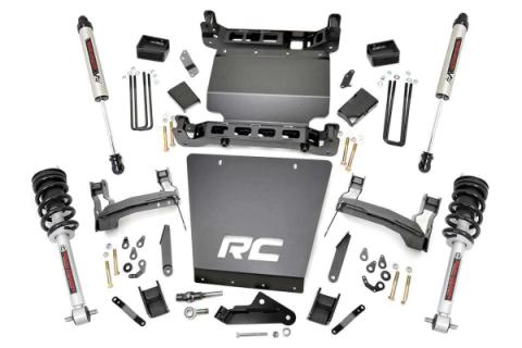 7 Inch Suspension Lift Bracket Kit w/Struts &amp; V2 Shocks 14-18 Silverado/Sierra 1500 4WD Rough Country