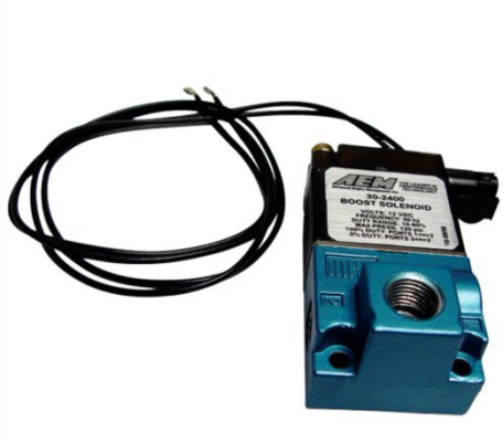 Boost Control Solenoid Kit 2 x 1/8 Inch NPT to 3/16 Inch Barb Adapter and Muffler AEM Electronics