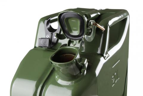 Jerry Can Green 5.3 Gallon 20 Liter Steel w/ Safety Cap and Spout Anvil Offroad