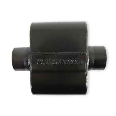 10 Series Delta Force Race Muffler 10 Series Race Muffler 2.50 Center In 2.50 Center Out Low Profile Aggressive Sound Flowmaster
