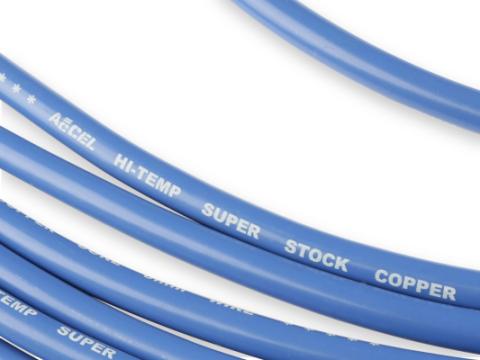 Spark Plug Wire Set Super Stock Copper Core 8MM 90 Deg. Boots Blue 4039B, Spark Plug Wires, Super Stock, Copper Core, 8Mm, Blue ACCEL