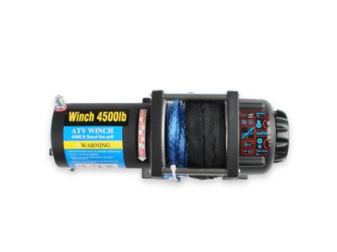 4,500 Lb 12 Volt Winch w/ Synthetic Rope and Aluminum Fairlead Anvil Off-Road