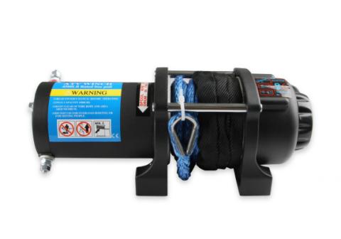4,500 Lb 12 Volt Winch w/ Synthetic Rope and Aluminum Fairlead Anvil Off-Road