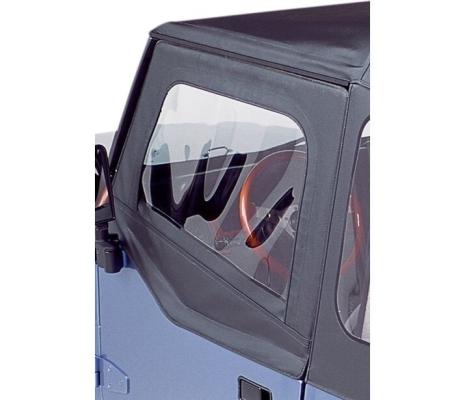 Square Upper Half Doors Rear Corner Jeep 1988-1995 Wrangler YJ Fits original factory hardware or Replace-A-Top Black Crush Bestop
