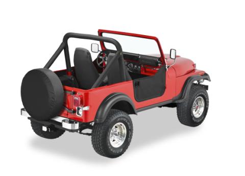 Lower Fabric Half Doors For Jeep 1976-1986 CJ7 W/Wedge Style Strikers With Wedge Style Strikers Black Crush Bestop