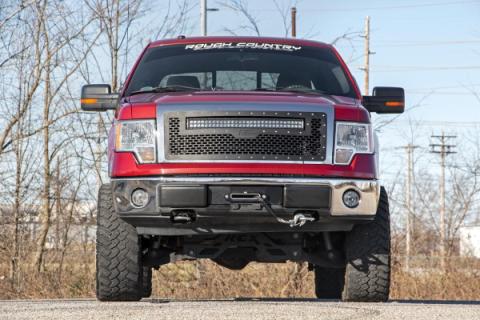 Mesh Grille 30 Inch Dual Row LED Chrome White DRL 09-14 Ford F-150 Rough Country