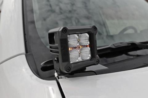 Toyota 4Runner 3 Inch Wide Angle LED Lower Windshield Ditch Kit 3 Inch Osram Wide Angle LED For 10-Pres 4Runner Rough Country