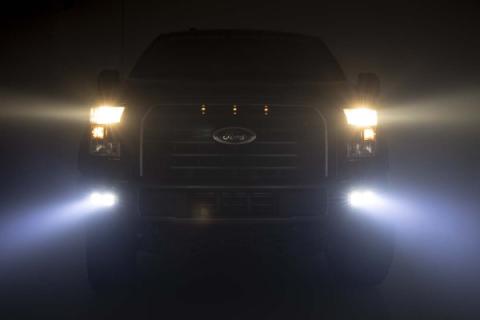 Ford LED Fog Light Kit Black Series w/ SAE LED Fog Light 15-19 F-150 Rough Country