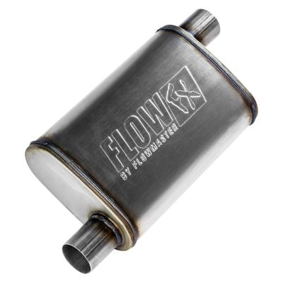 Flow Fx Muffler Flow Fx Muffler 2.25 Offset In/ 2.25 Offset Out Moderate Sound Stainless Steel Flowmaster