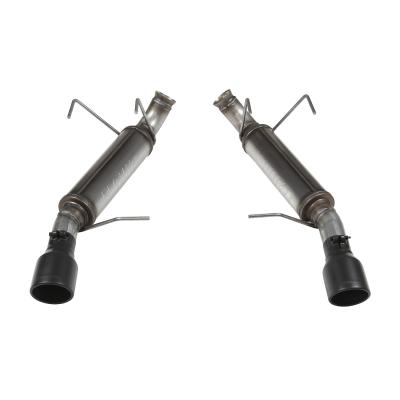 Flow Fx Axle-Back Exhaust System Fits 2011-2014 Ford Mustang 3.7-Liter, Flow Fx Axle-Back 2.5-Inch Stainless Steel Exhaust System, 4.0-Inch Black Ceramic Tips, Dual Out Rear Exit Flowmaster