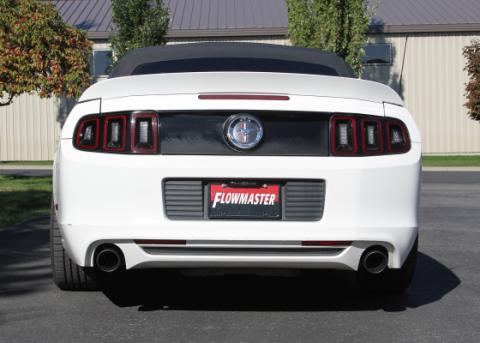 Flow Fx Axle-Back Exhaust System Fits 2011-2014 Ford Mustang 3.7-Liter, Flow Fx Axle-Back 2.5-Inch Stainless Steel Exhaust System, 4.0-Inch Black Ceramic Tips, Dual Out Rear Exit Flowmaster