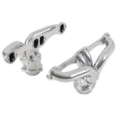 Scavenger Series Elite Header Fits 1957-1974 Corvette, Universal Center Dump, 327/350, V8, Shorty Headers 1-5/8 inch Primary 16 Gauge Tubing 3/8 Inch Flange Silver Ceramic Coating Carb Eo D-698, 409S Stainless Steel Flowmaster