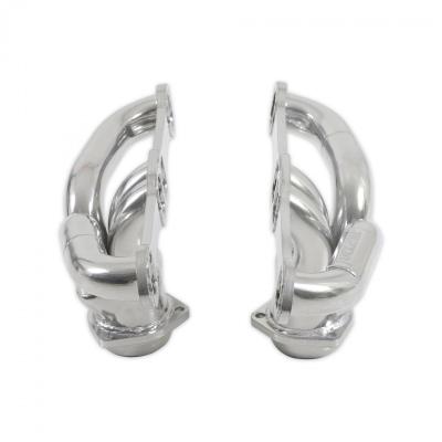 Scavenger Series Elite Header Fits 1957-1974 Corvette, Universal Center Dump, 327/350, V8, Shorty Headers 1-5/8 inch Primary 16 Gauge Tubing 3/8 Inch Flange Silver Ceramic Coating Carb Eo D-698, 409S Stainless Steel Flowmaster