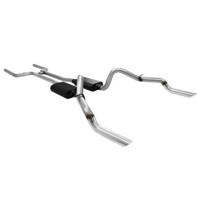 American Thunder Crossmember-Back Exhaust System Fits 1969 Chevrolet Camaro &amp; Pontiac Firebird With V8 Engine 2.50 Inch Stainless Steel Aggressive To Moderate Sound Flowmaster