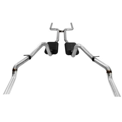 American Thunder Crossmember-Back Exhaust System Fits 1969 Chevrolet Camaro &amp; Pontiac Firebird With V8 Engine 2.50 Inch Stainless Steel Aggressive To Moderate Sound Flowmaster