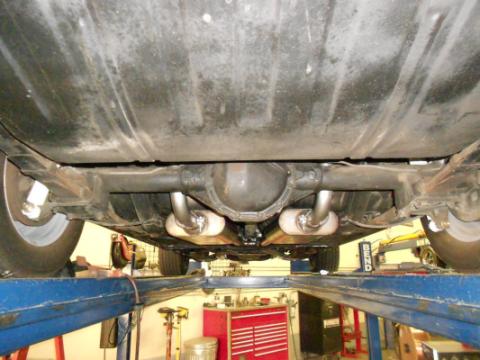 American Thunder Crossmember-Back Exhaust System Fits 1969 Chevrolet Camaro &amp; Pontiac Firebird With V8 Engine 2.50 Inch Stainless Steel Aggressive To Moderate Sound Flowmaster