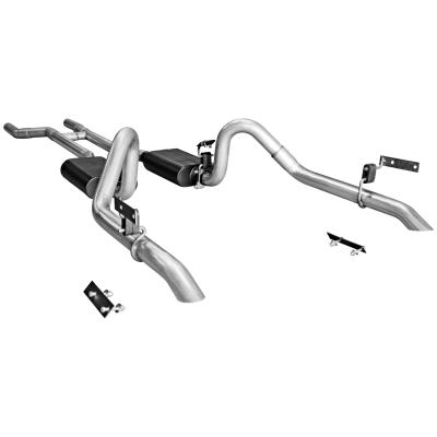 American Thunder Crossmember-Back Exhaust System 1967-1970 Ford Mustang With V8 Engine, 2.5 Inch 409 Stainless Steel Pipes Aggressive To Moderate Sound Flowmaster