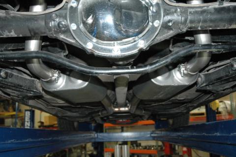 American Thunder Crossmember-Back Exhaust System Fits 1964-1967 GM A-Body With V8 Engine, 2.5 Inch Stainless Steel Pipes Aggressive To Moderate Sound Flowmaster