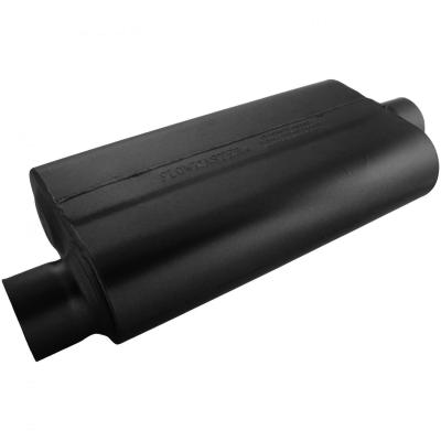 50 Series Delta Flow Chambered Muffler 50 Delta Flow Stainless Steel 3.00 Offset In 3.00 Center Out Moderate Sound Flowmaster