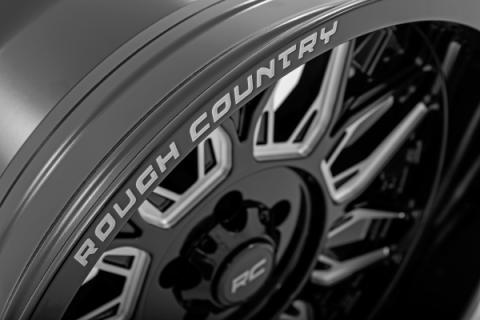 86 Series Wheel One-Piece Gloss Black 22x10 8x180 -19mm Rough Country