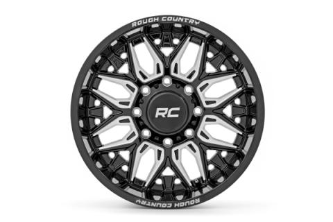 86 Series Wheel One-Piece Gloss Black 22x10 6x135 -19mm Rough Country