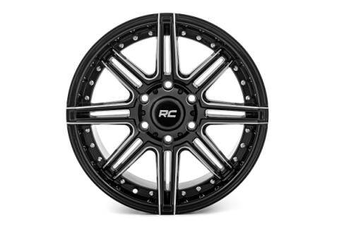 88 Series Wheel One-Piece Gloss Black 20x10 5x5 -19mm Rough Country