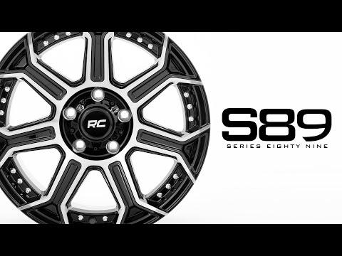 89 Series Wheel One-Piece Black Machined Gun Metal 20x10 6x135 -19mm Rough Country