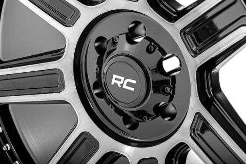 89 Series Wheel One-Piece Black Machined Gun Metal 22x10 8x6.5 -19mm Rough Country