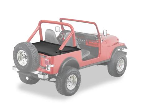 Cargo Deck Covers For Jeep 1980-1986 CJ7 Factory Hardtop Removed No Belt Rail Channels Black Crush Bestop