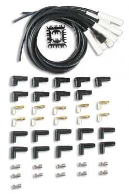 Spark Plug Wire Set Universal 180 Deg White Ceramic Boots These Ceramic Boot Spiral Core Universal Fit Spark Plug Wire Sets Have Straight 180 Degree Boots ACCEL